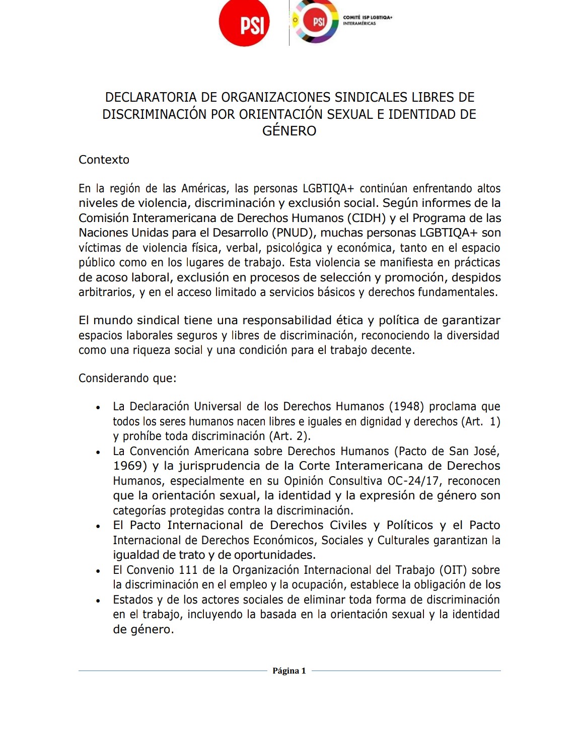 Libres de discriminación por orientación sexual e identidad de género